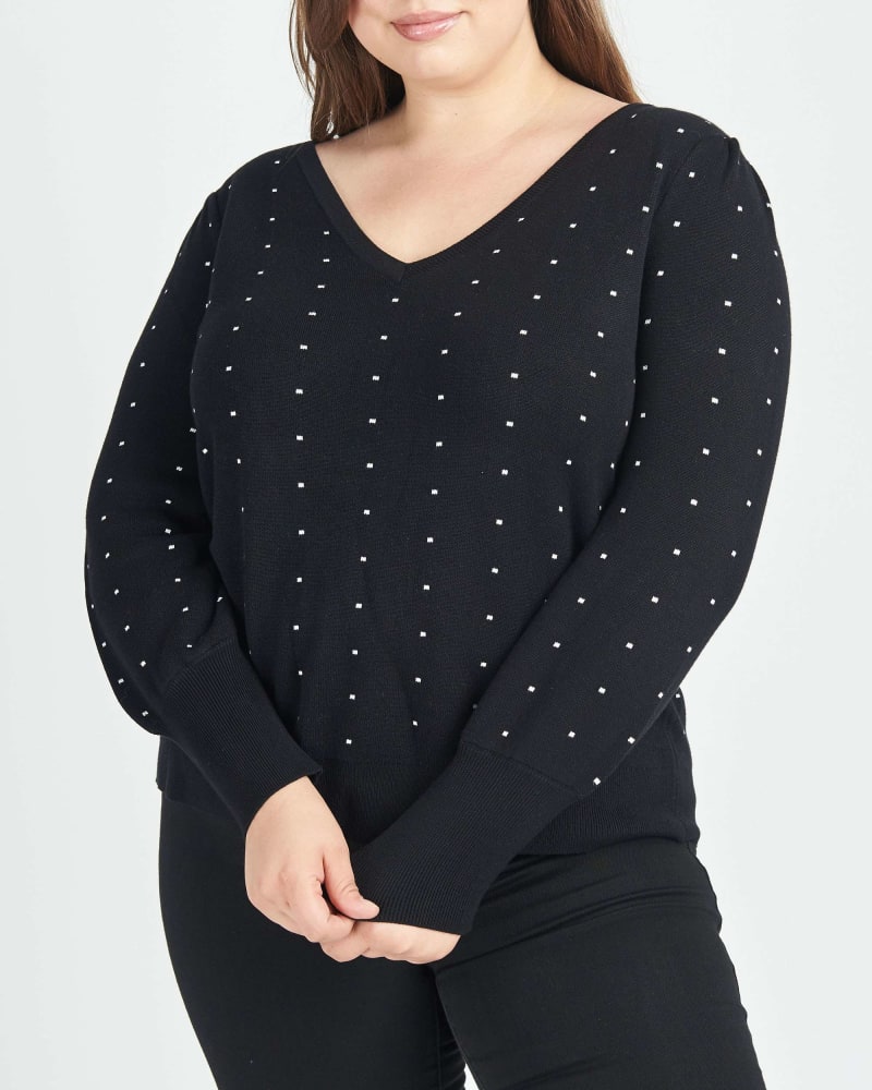 Polka dot pullover sweater top
